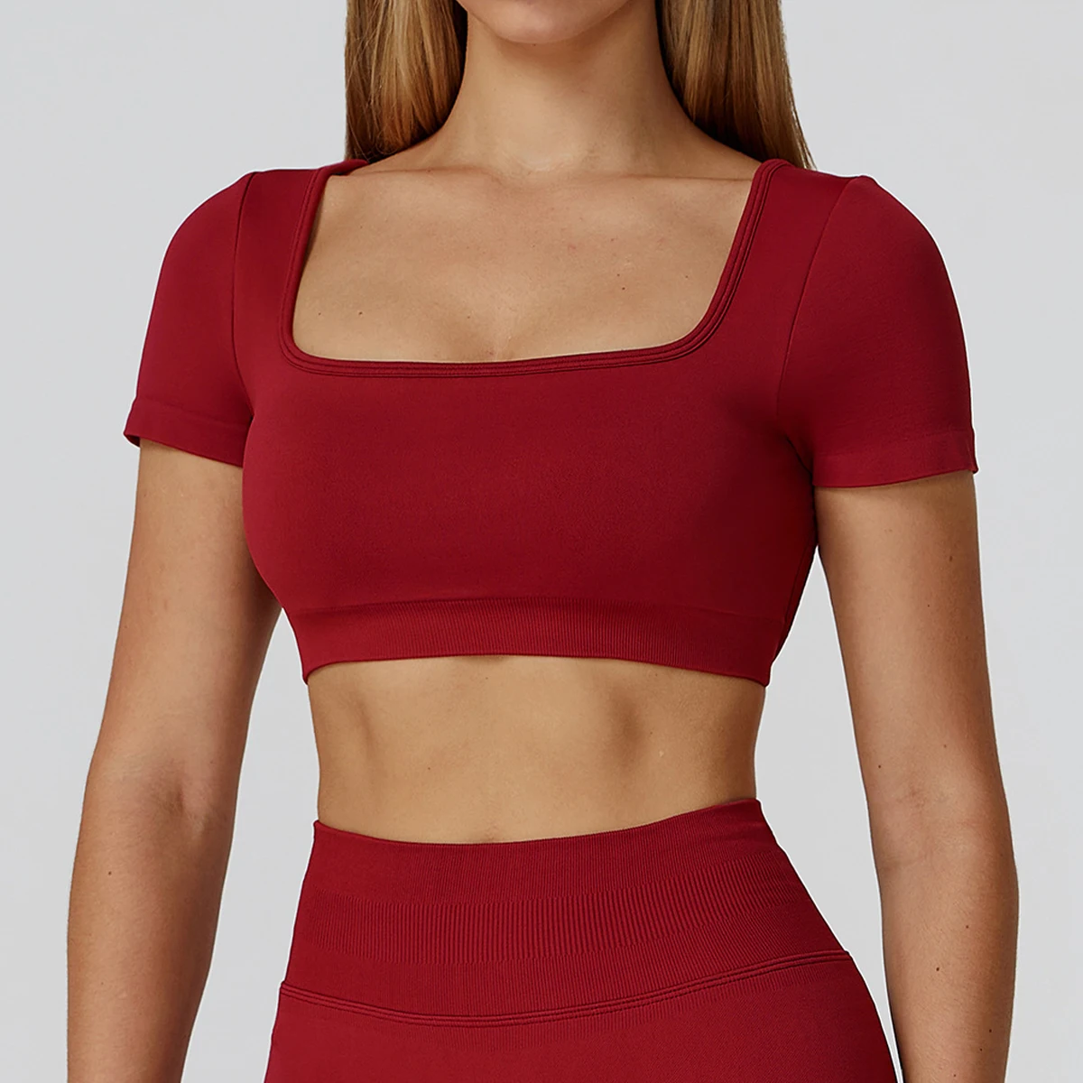 Hearuisavy Sports Top Woman Gym Clothing Seamless Short Sleeves Casual Pilates Fitness Yoga Shirts Breathable Workout Sportswear