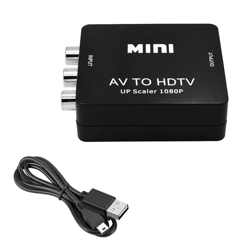 AV TO HDTV Adapter 1080P Video Composite Converter AV2HDTV RCA CVSB L R Video Scaler Converter Box