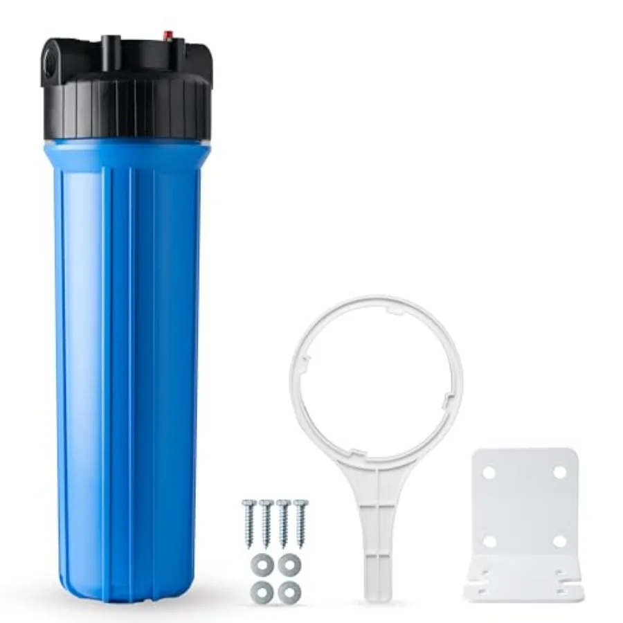 

HB28B Whole House Water Filter Housing 20" x 4.5" Universal Housing for Whole Home Water Filtration w/ 1" NPT Ports Pre-Filtrat