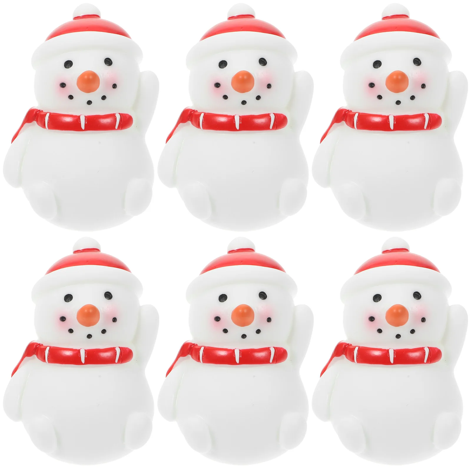 

6 Pcs Scene Decorations Miniature Resin Mini Snowman Figurines Christmas Props Snowman Bedroom Decor Supplies