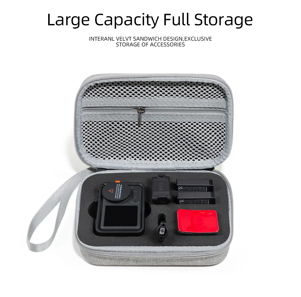 Carrying Bag For DJI OSMO Action 5 Pro Camera Body Case Storage Box Portable Mini Travel Hand Cover Strap Nylon EVA Anti-Scratch