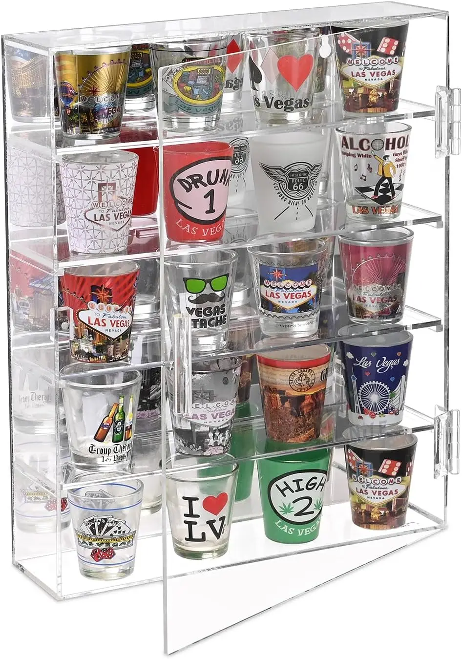 

Premium Acrylic Wall Mountable Display Case with 4 Shelves for Figures and Home Decor, 10.87x2.87x14 in