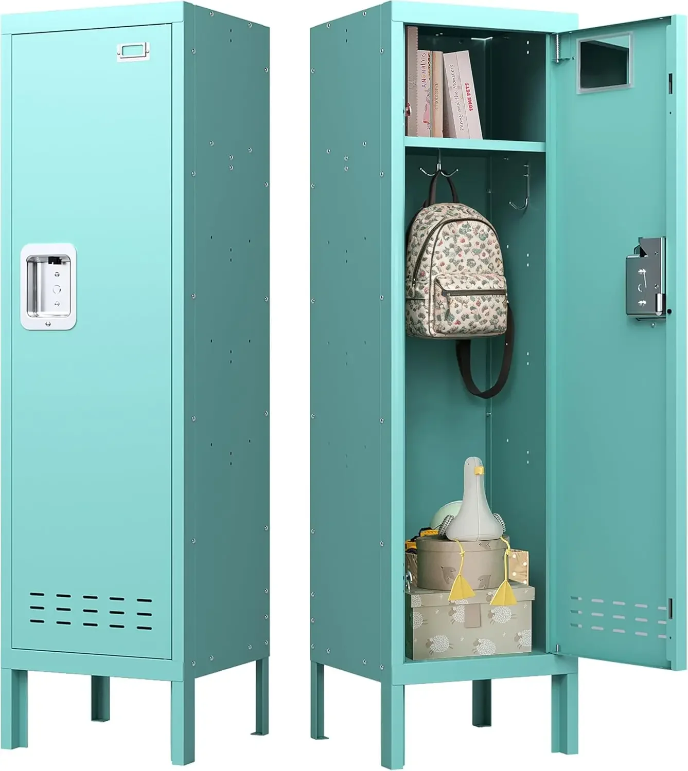 

Металлический шкаф-локер 54 дюйма с замком для хранения, для детей, сотрудников, детских комнат, игровых комнат, школ, спортзалов