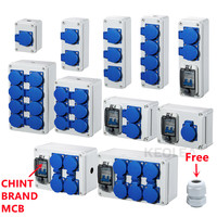 Home Outdoor Waterproof 220V 10A Multi-Function Socket Box Wall Mount Electric Car Charging Box with Conner & CHINT Breaker
