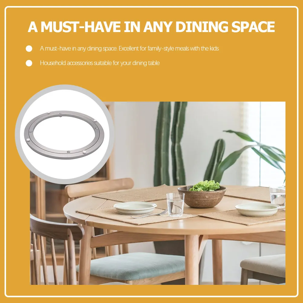 Aluminium Alloy Rotating Bearing 8 Inch Dining Table Turntable Swivel Base Heavy Duty 360 Degree Rotation for Display Cabinets