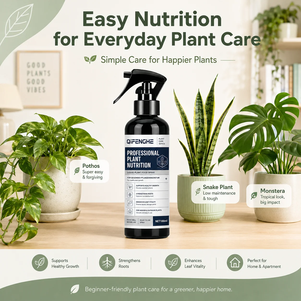 Concentrated Plant Food, Universal Liquid Fertilizer for Indoor & Outdoor, Root Growth & Leaf Shine, Revives Yellow Leaves