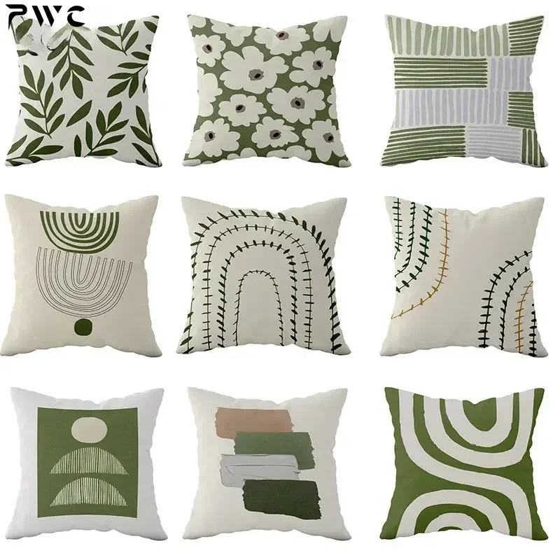 

45*45 CM New Green Small Fresh Pillowcase Morandi Pillowcase Sofa Cushion Pillow Comfortable Pillowcase Poszewka Boho