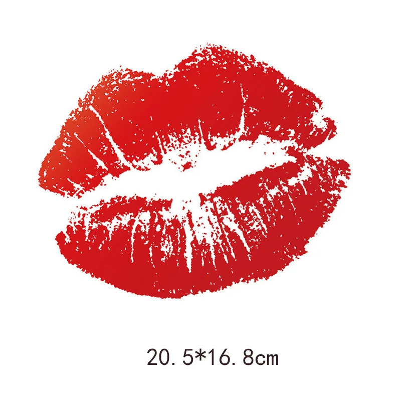 Sexy lips red kiss butterfly lip print DTF Thermo Sticker Decals Heat Transfer Clothes Clothing Crafts Ironing Diy Accessory