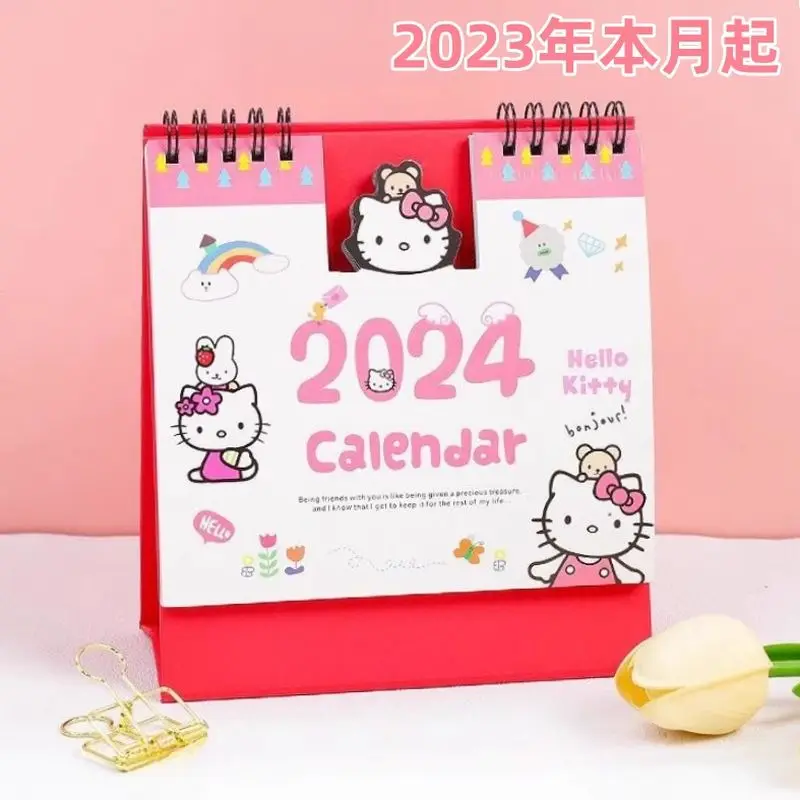 2024 Sanrio Kuromi Pochacco Hello Kitty Desk Calendar Cartoon Office School Supplies Calendar Time Schedule Arrange Plan Book