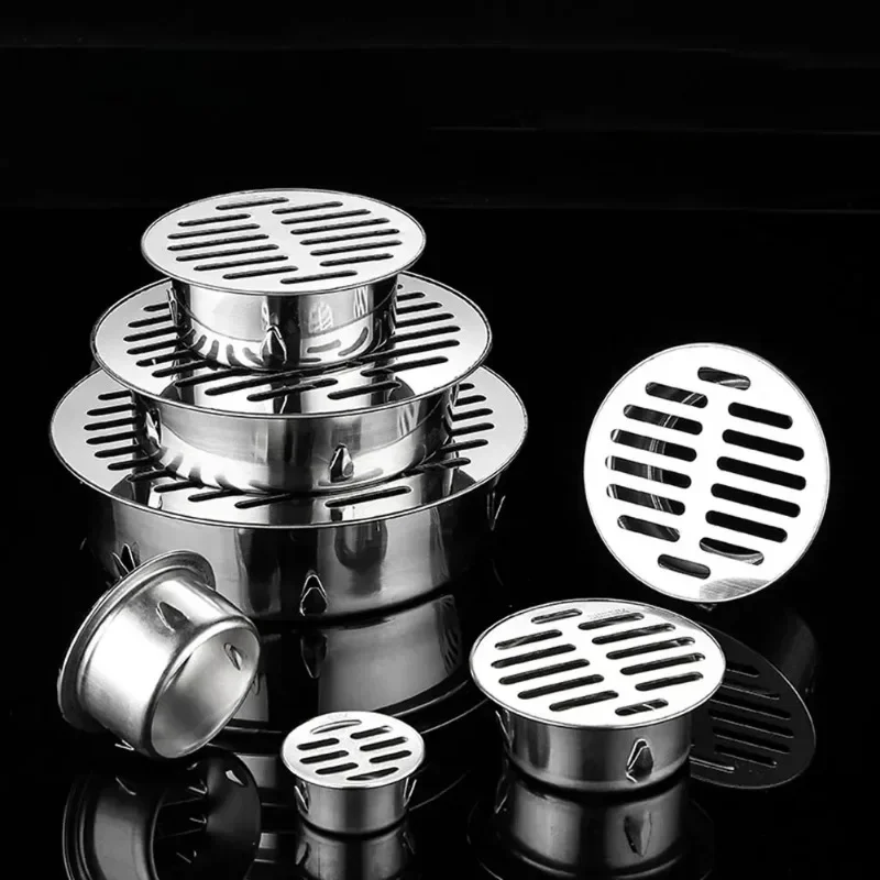 Outdoor Balcony Floor Drains Anti-blocking Drainage Roof Cover Rain Pipe Cap Stainless Steel Rooftop Floor Drain 50-200mm