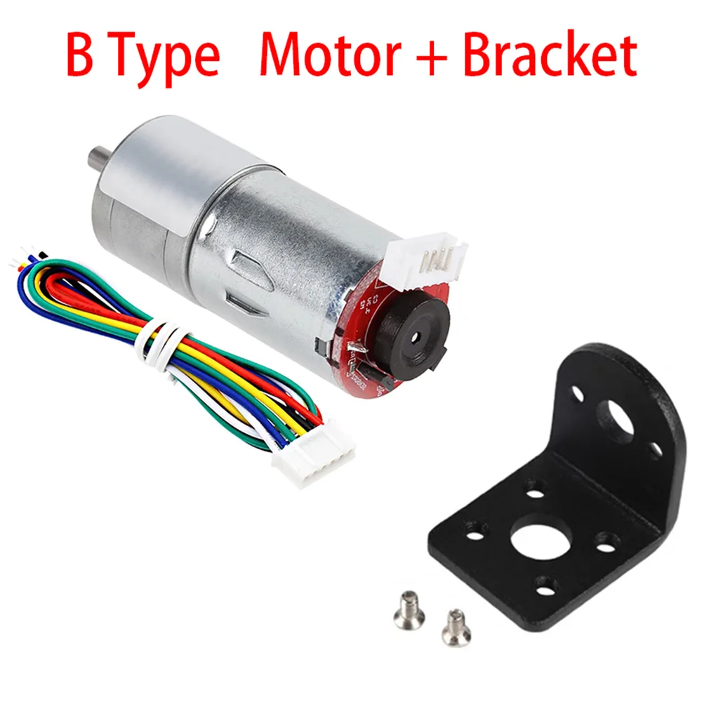 GM25 370 Gear Motor Encoder DC 6V 12V 24V Hall AB Dual Phase Electric Metal Reduction Encoder Disc Motor Gear Reducer Gearbox