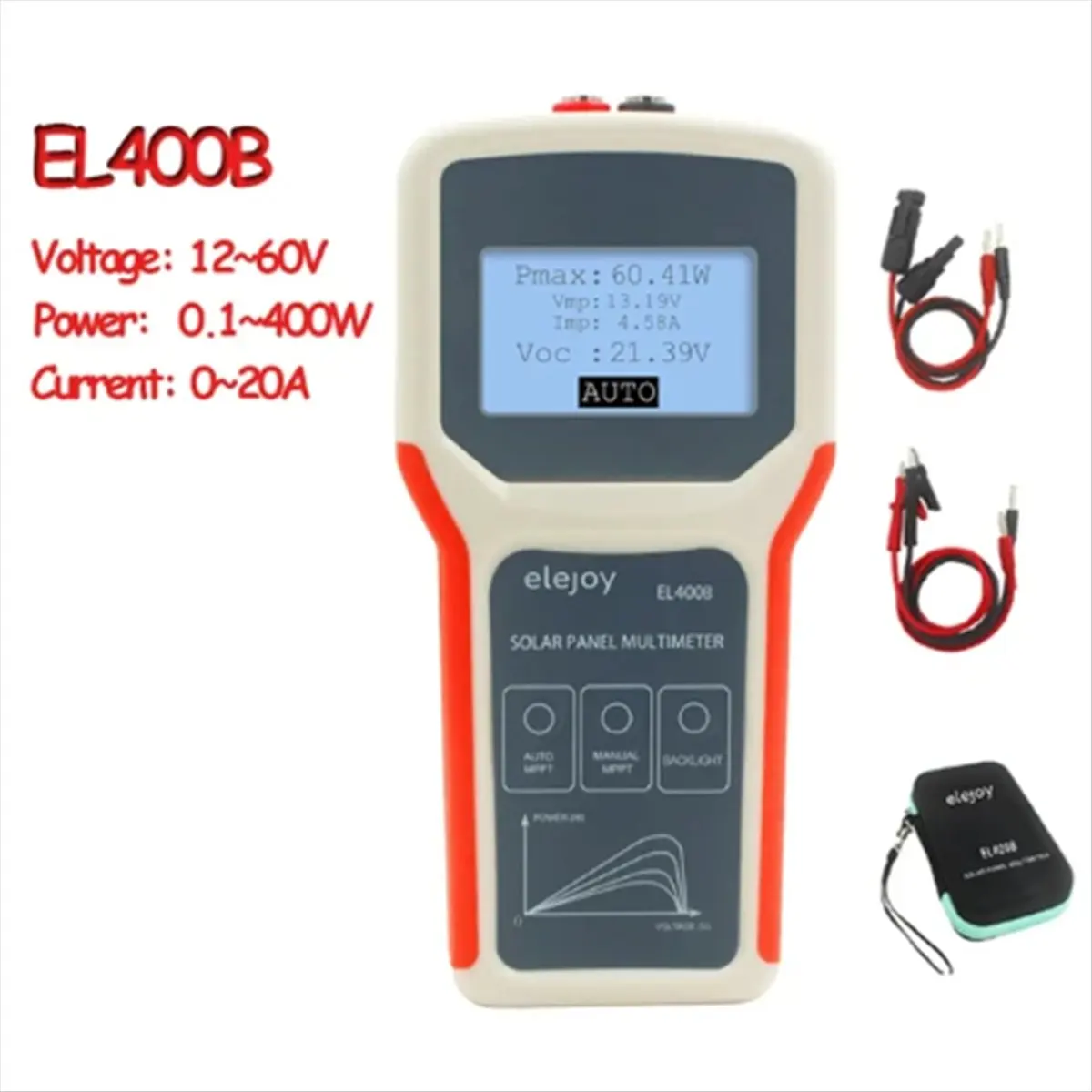 ABGN  EL400B Photovoltaic Panel Multimeter Solar Panel MPPT Tester Voltage Current Power Test Meter Multi Meter