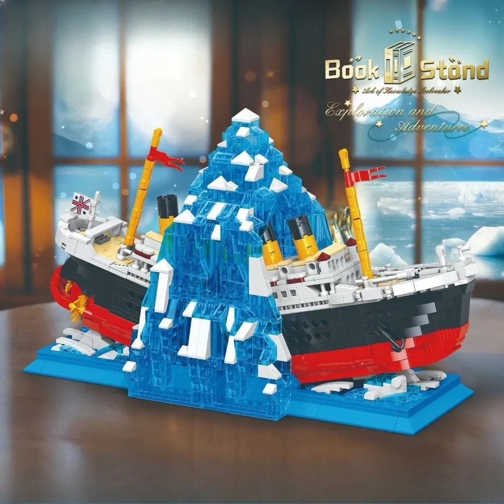 1202pcs-idea-book-stand-stationery-building-block-titanic-ship-iceberg-bookends-mini-bricks-educational-toys-for-children-gifts