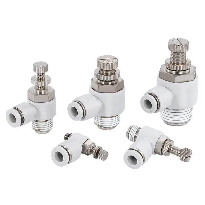 

1Pcs SL Pneumatic throttle valve 4-12mm M5 1/8 1/4 3/8 1/2 Quick Connection Pneumatic Fittings Throttle Speed Controller Valve