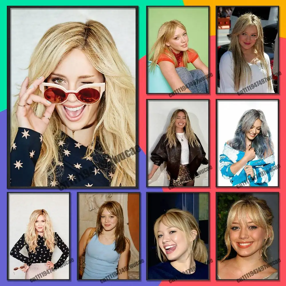 For Hilary Duff Poster Cover Wall Murals Home Custom Self-adhesive Decoration Sticker Playbill Film