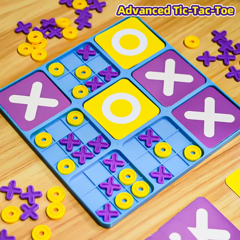 KNYYSECQ Children's board game educational toy game XO Tic-Tac-Toe logical thinking training parent-child interaction