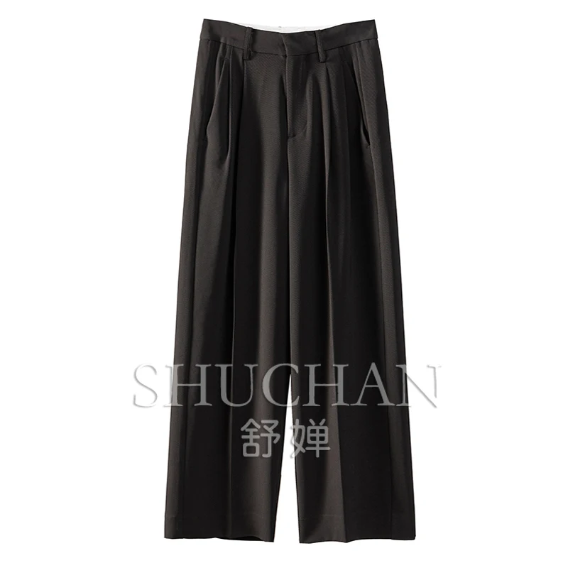 

High Waist Wide Leg Pants Women Pantalones Mujer Verano 2024 POLYESTER SPANDEX Wide Leg Pants Women