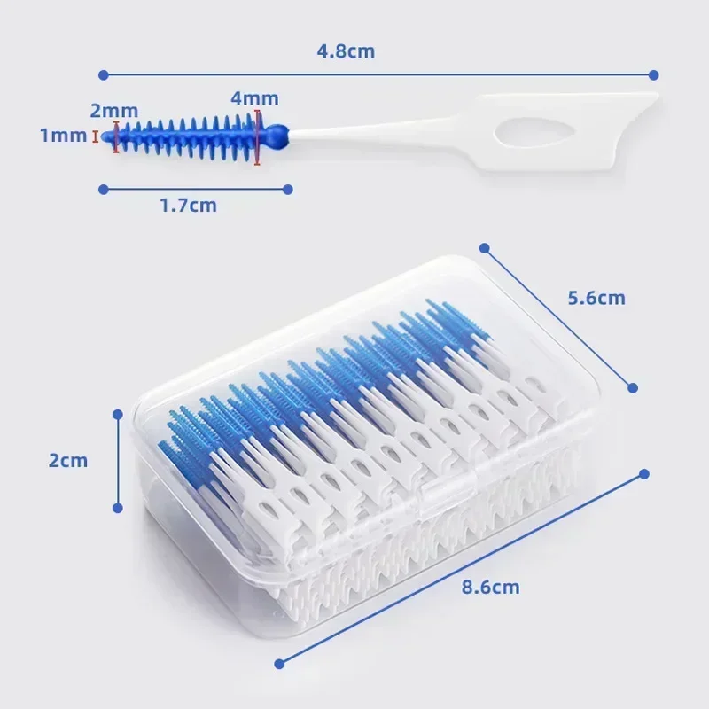200/20pcs Interdental Silicone Brushes Dental Toothpicks Brush Between Teeth Silicone Toothpicks With Thread Oral Cleaning Tool