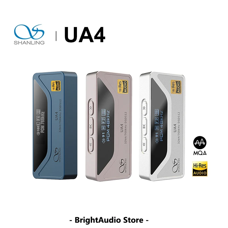 

SHANLING UA4 Portable USB DAC AMP MQA Headphone Amplifier Hi-Res Audio ES9069Q chip 3.5/4.4mm PCM768 DSD512 for Android/Mac/iOS