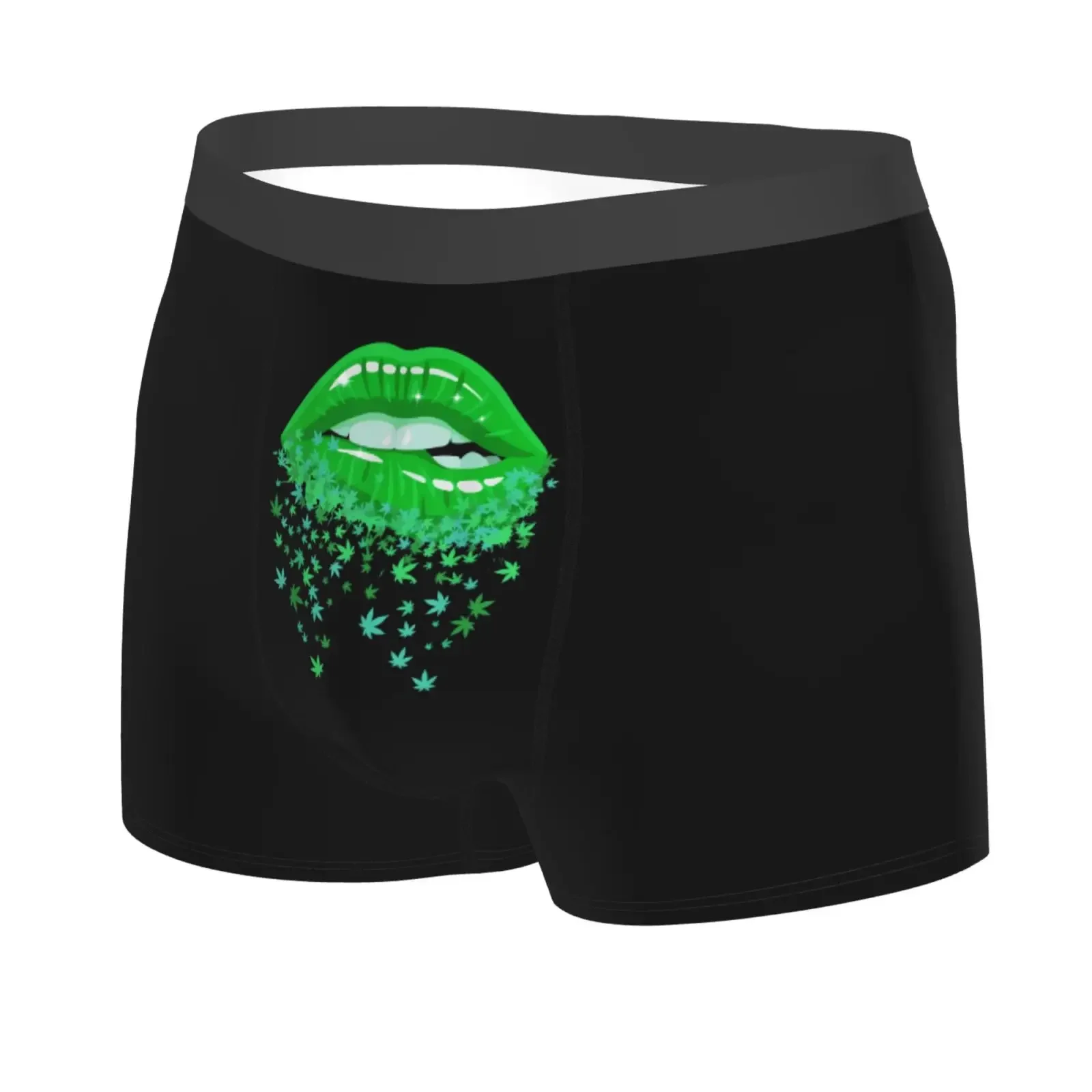 Sexy Lips Cannabis Print Men's Underwear Healthy Soft Comfortable High-Quality Men's Briefs Stylish Trendy Casual Sports Panties