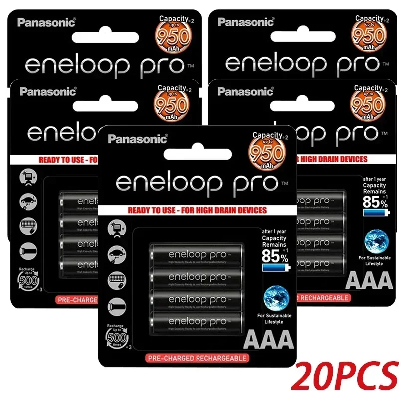 Originele Panasonic Eneloop Pro 950mAh AAA-batterij voor zaklamp speelgoedcamera Vooraf opgeladen oplaadbare batterijen met hoge capaciteit