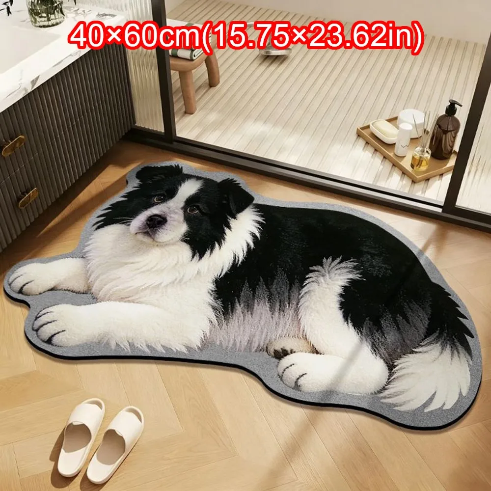 Special-shaped Puppy Print Rug Pet Theme Rug Decorative Carpet Dog Shaped Rug Dog Shape Puppy Print Entryway Mat Bedroom Decor