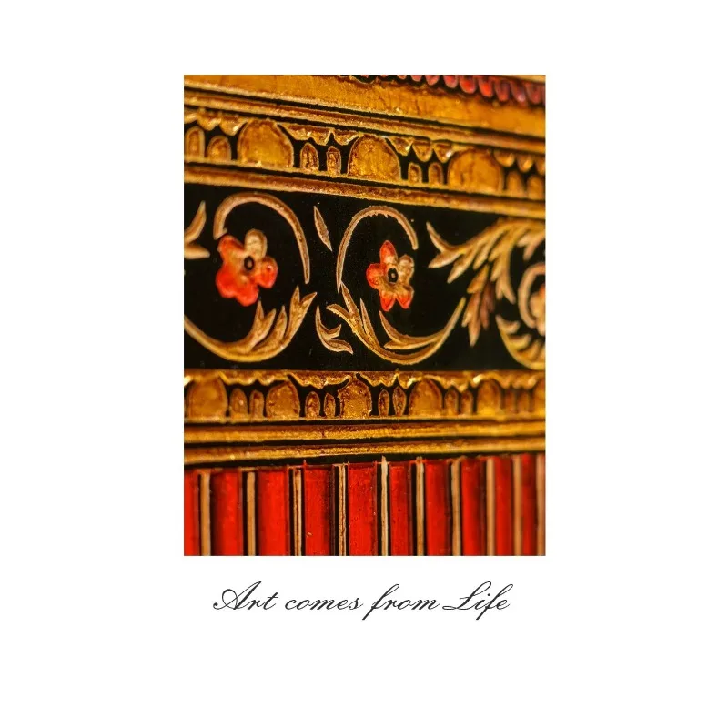 Retro painting living room entrance sofa background wall facing the door decorative painting antique mural