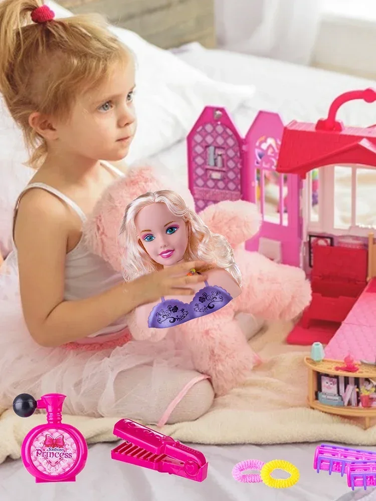 Kids Hairdressing Set, Kids Hairdressing Makeup Dolls 35PCS Hair Styling Dolls Hair Accessories Playset for Girls Children