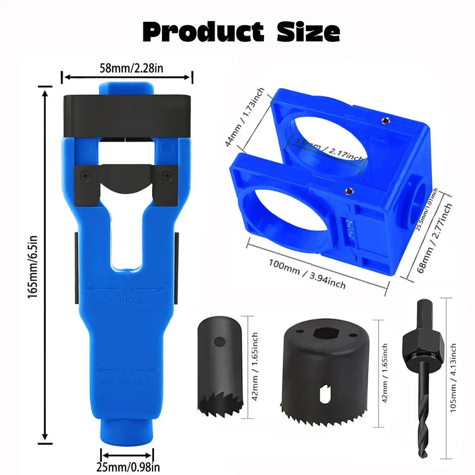 Door Lock Installation Set for Wooden Doors Utility with Guide Template