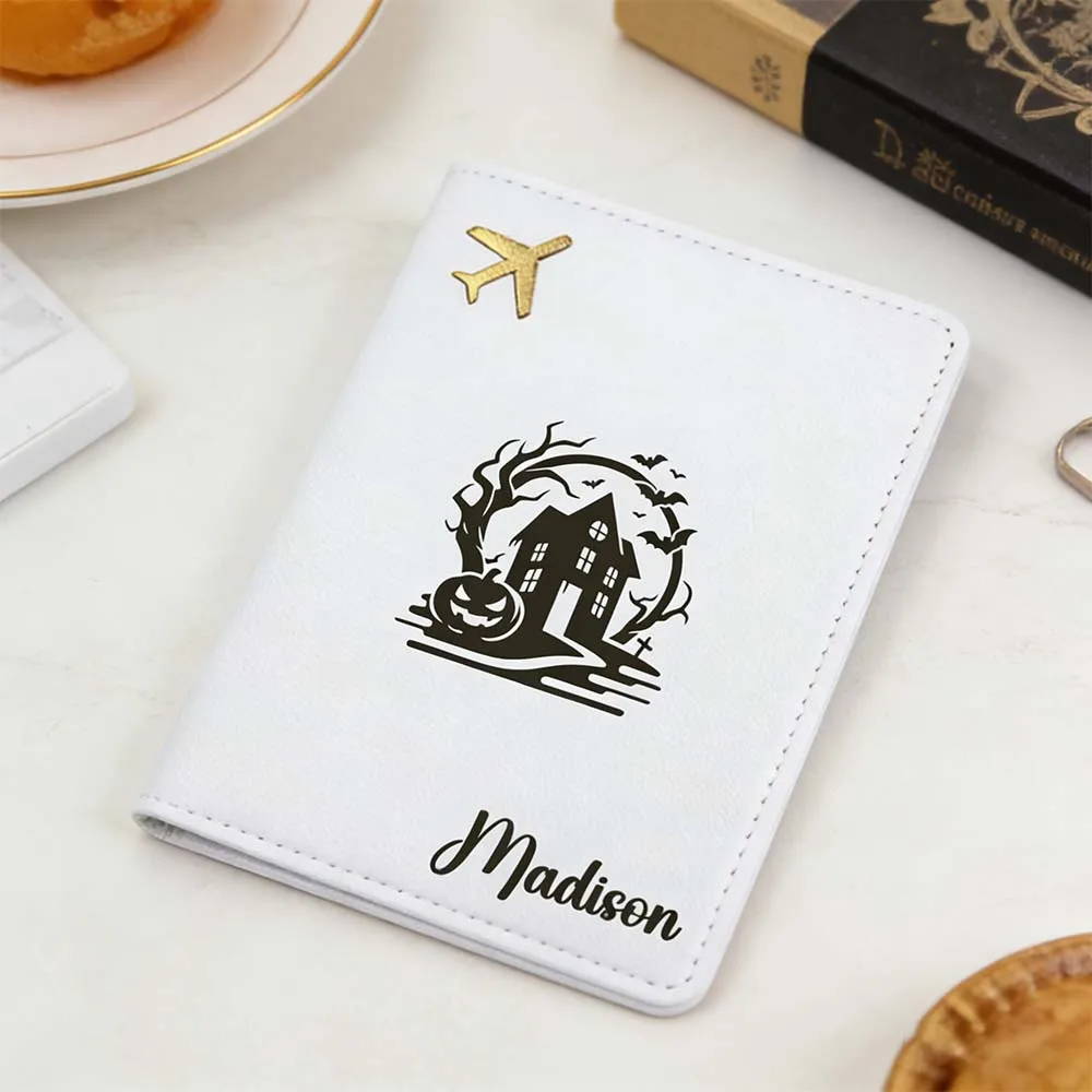 

1pc Personalized Name Passport Cover Father's Day Gift Synthetic Leather Passport Cover Luxury Style