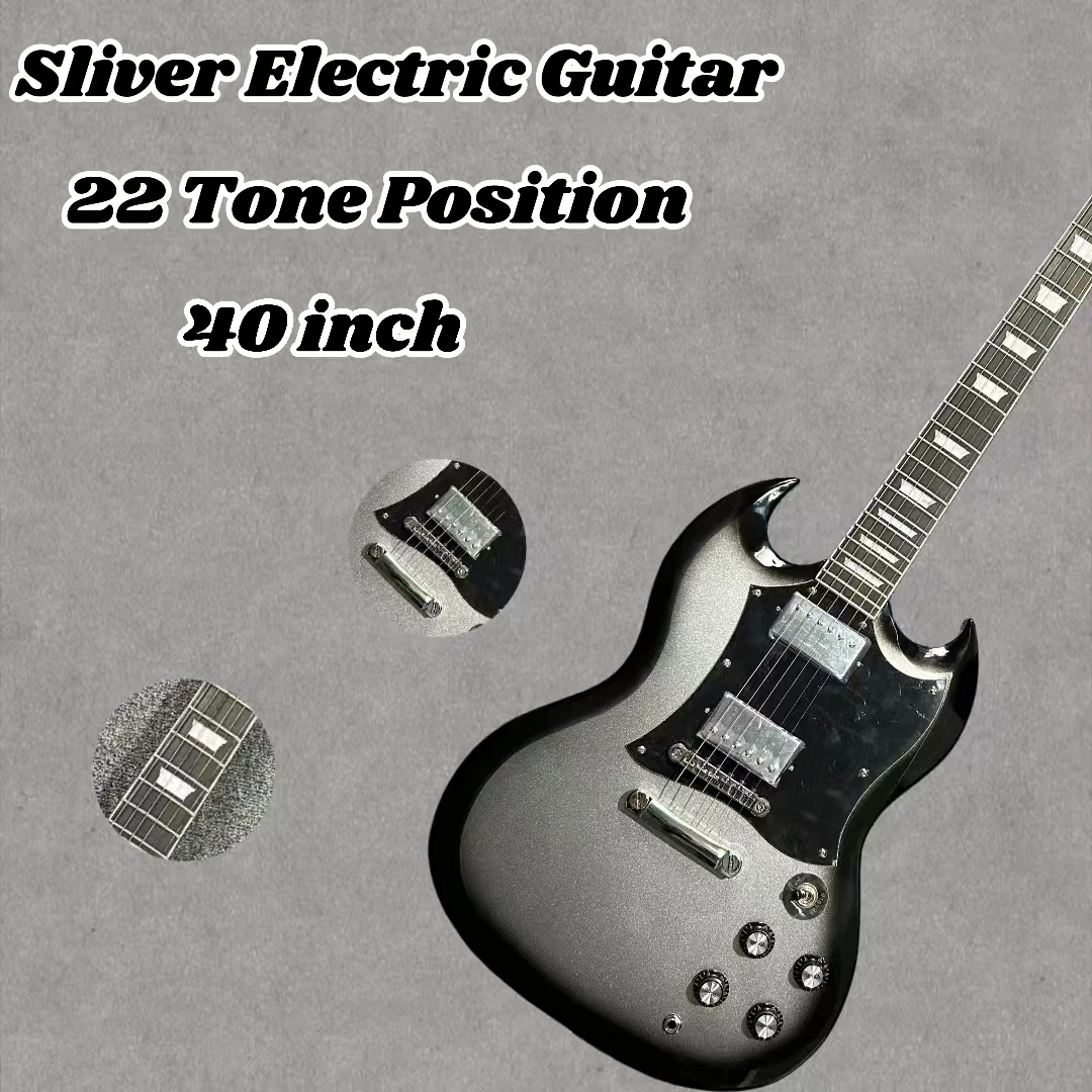 Hot Sale Gib Silver SG Electric Guitar Rosewood Fingerboard Mahogany Body 22 Tone Position Good Timbre High Quality