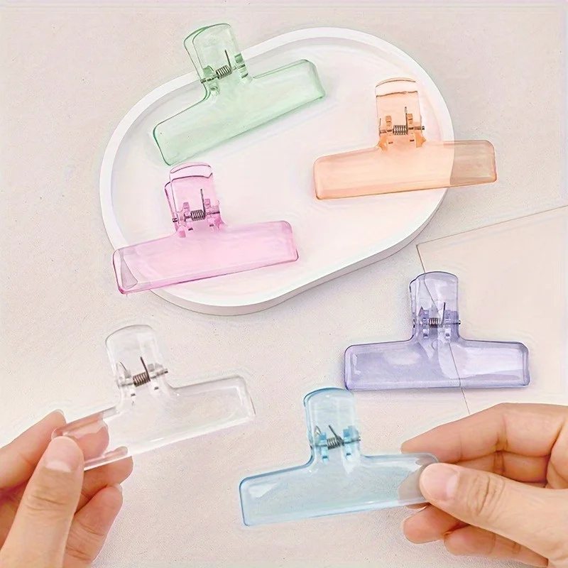 8pcs Transparent Food Seal Clips, Multicolor Kitchen Storage Snack Bag Clips with Metal Spring, Durable Airtight Seal Grip