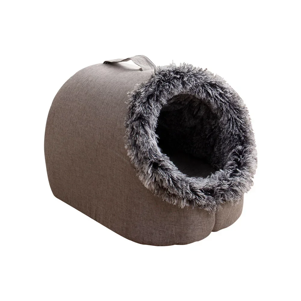 Winter Dog Bed Self-Warming Puppy House Cozy Cat Sleeping Tent Cave Beds Indoor Kitten Nest Kennel Hut for Small Medium Cats