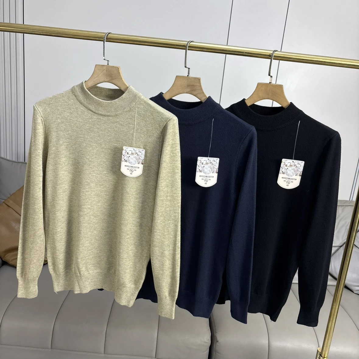 

Wool Blend Men's Knitted Sweater Versatile Comfortable Base Layer Autumn Winter Faion Casual Soft Warm Ci Sle