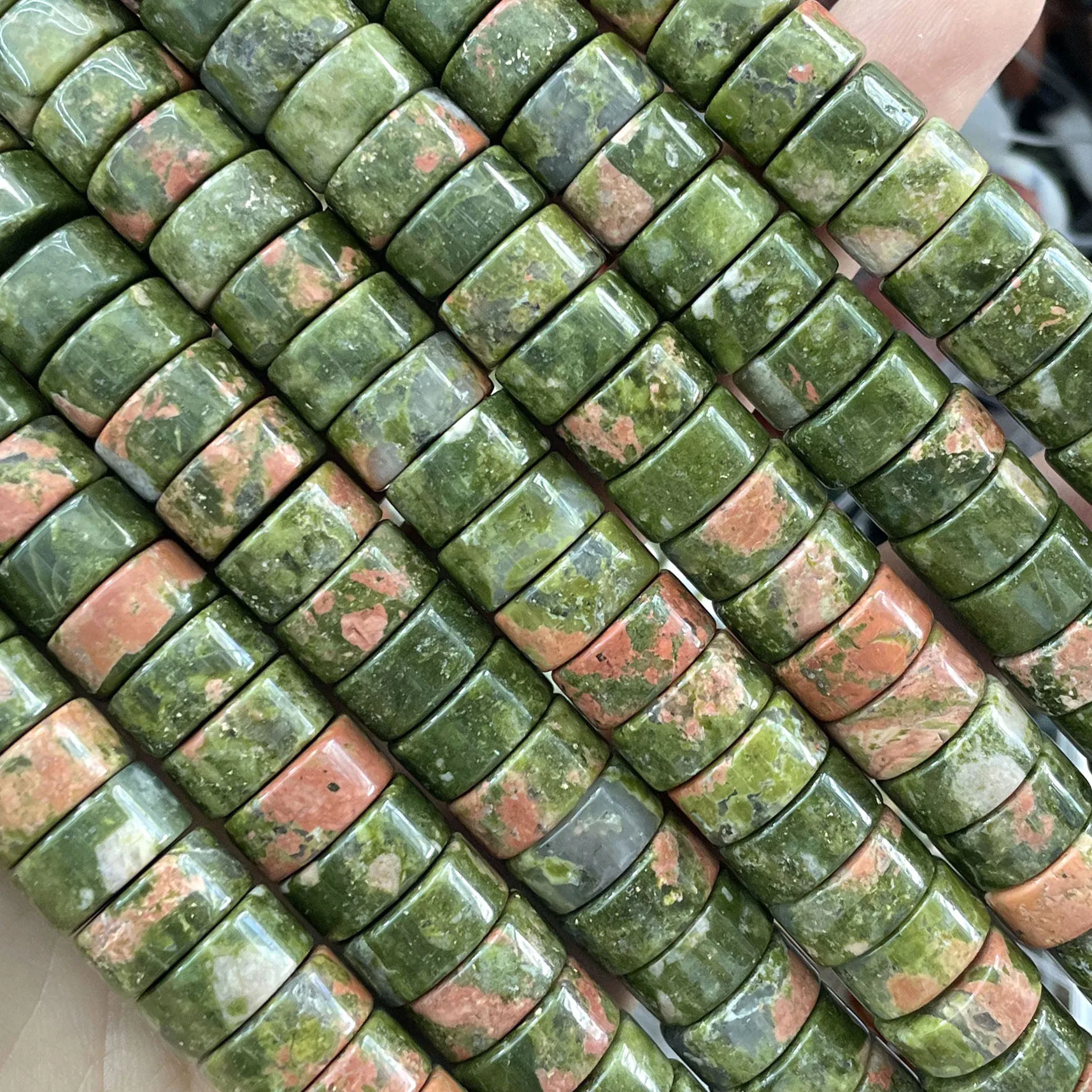 Naturstein-Rondelle-Agat-Quarz-Jade-Flachrunde-Abstandsperlen für Schmuckherstellung, DIY-Armband-Halsketten-Zubehör 6X12MM – Detail 13