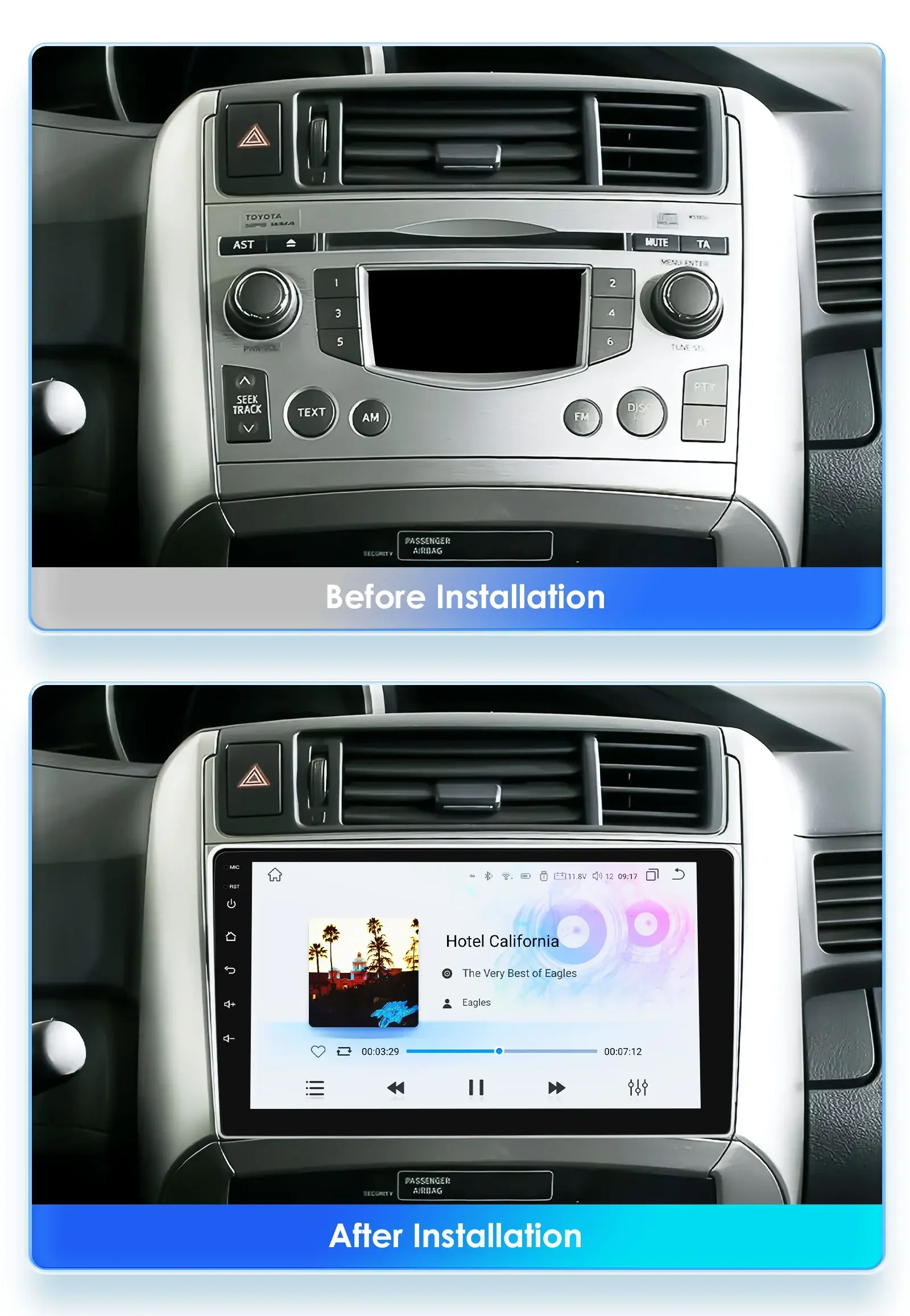 Car radio Automotive multimedia for Toyota Corolla Verso 2009 - 2018 Android auto Carplay WIFI 4G 7862 GPS navigation 2din 9inch