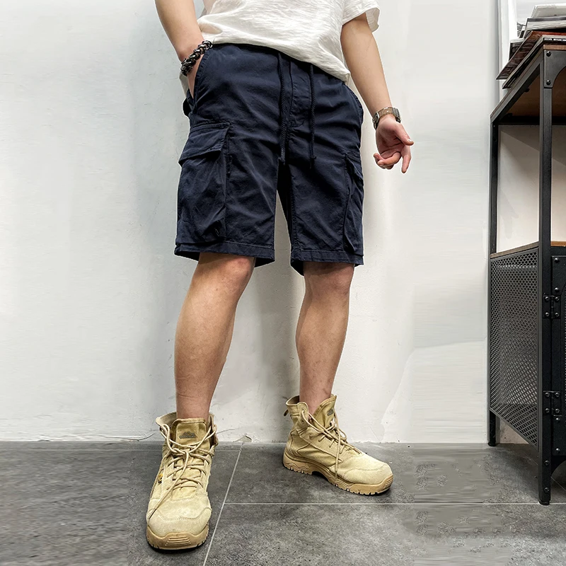 Men Summer Brand New Vintage Classic Soft Cotton Casual Pockets Cargo Shorts Men Outwear Fashion Twill Soft Shorts Men Plus Size