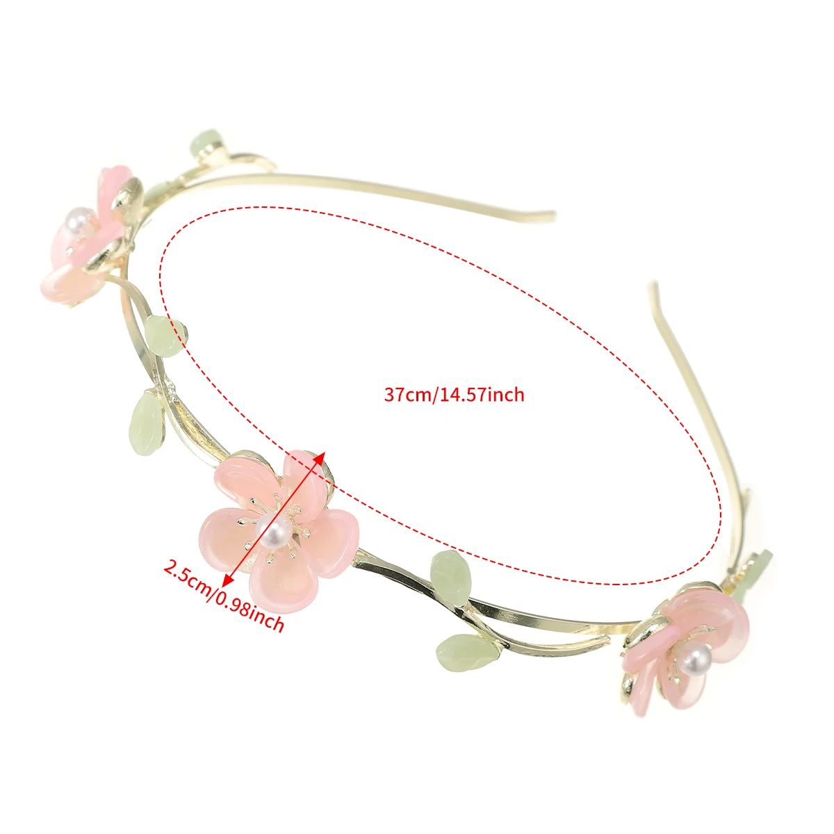 AWAYTR Sweet Flower Headband Simple Metal Pearl Headbands For  Women Cute Hairband Spring Hair Hoop Fashion Hair Accessories