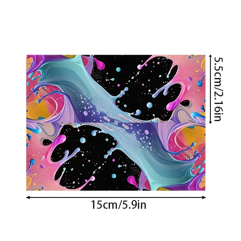 2D Flat Pink Cyan Liquid Flow Crank Arm Vinyl Sticker, Waterproof Scratch‑Resistant Decal for Bike Crankset Decor, Holiday Gift