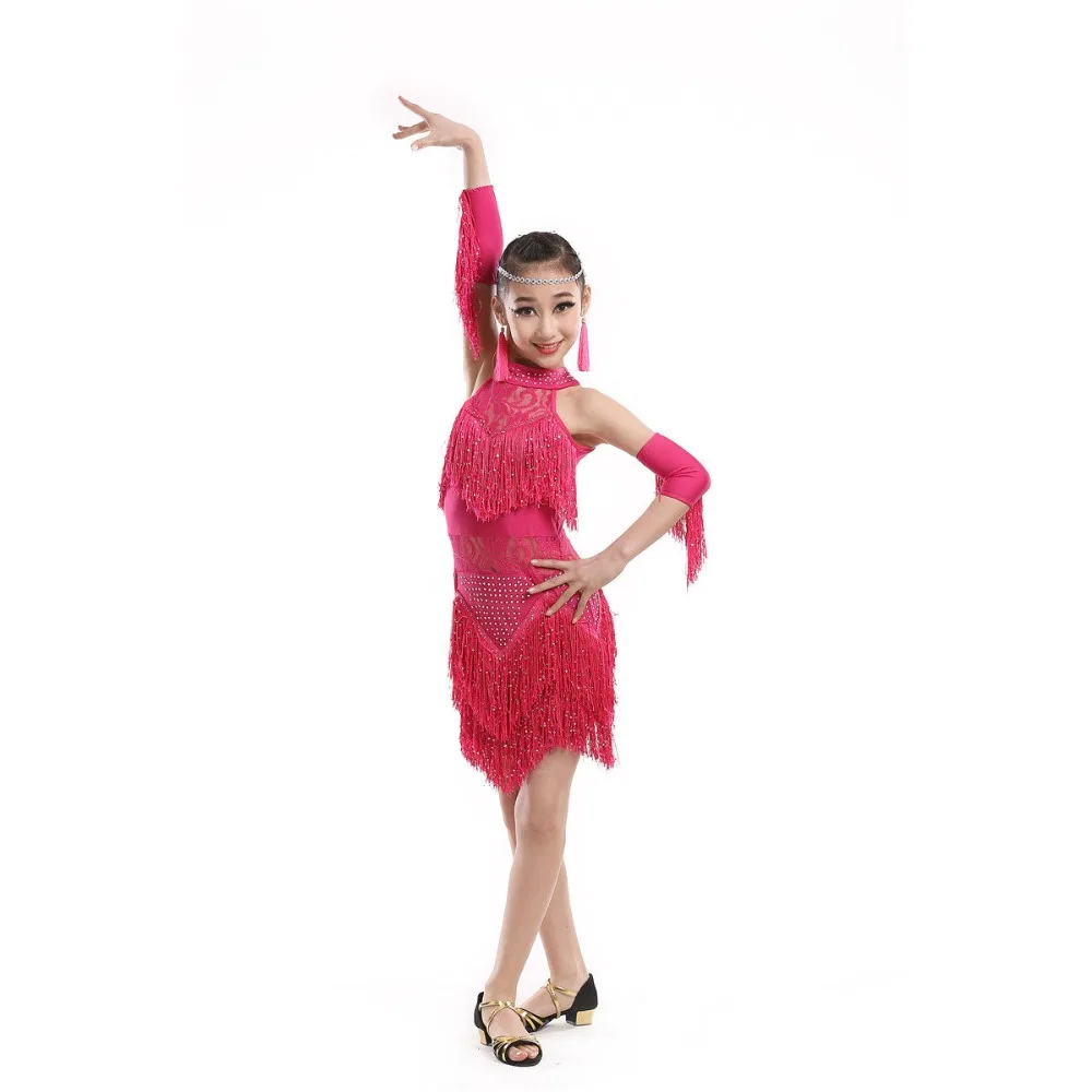 

Dance Wear Fringe Skirt Latin Dance Dress Stage Performance Costume Competition Uniform Kids Clothes Children Clothing Latin