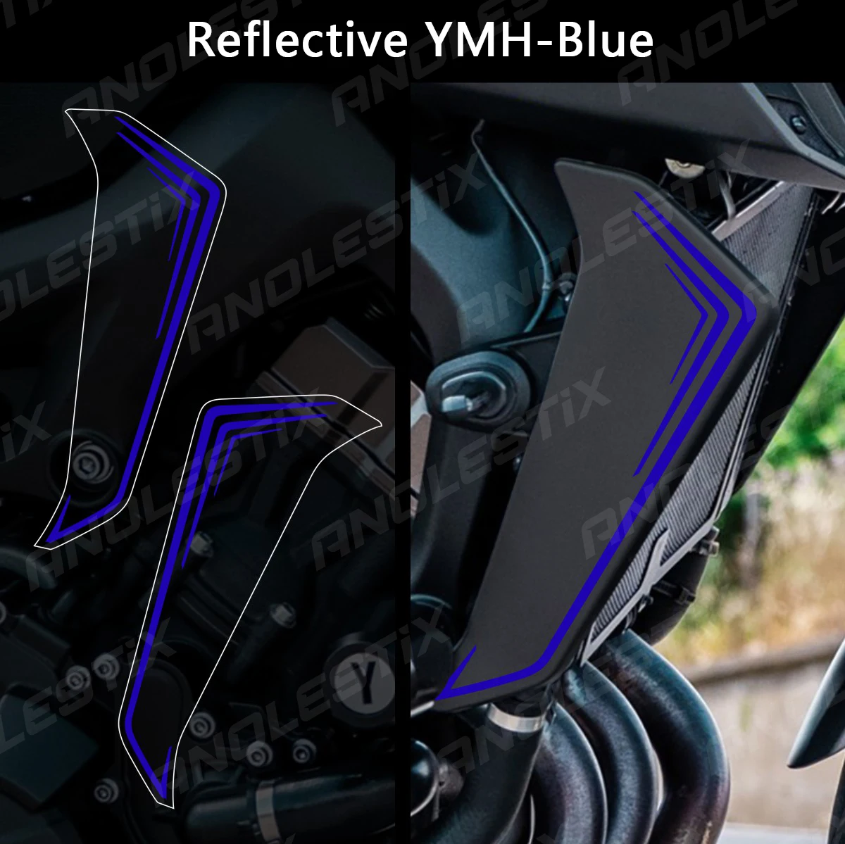 AnoleStix Reflective Motorcycle Stickers Radiator Side Cover Decals Set For YAMAHA MT09 MT-09 SP 2017 2018 2019 2020