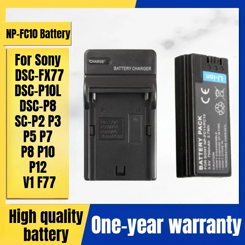 NP-FC10 FC11Kamera-Akkuladegerät für Sony DSC-FX77 DSC-P10L DSC-P8 SC-P2 P3 P5 P7 P8 P10 P12 V1 F77 Digitalkamera 3,6 V 750 mAh