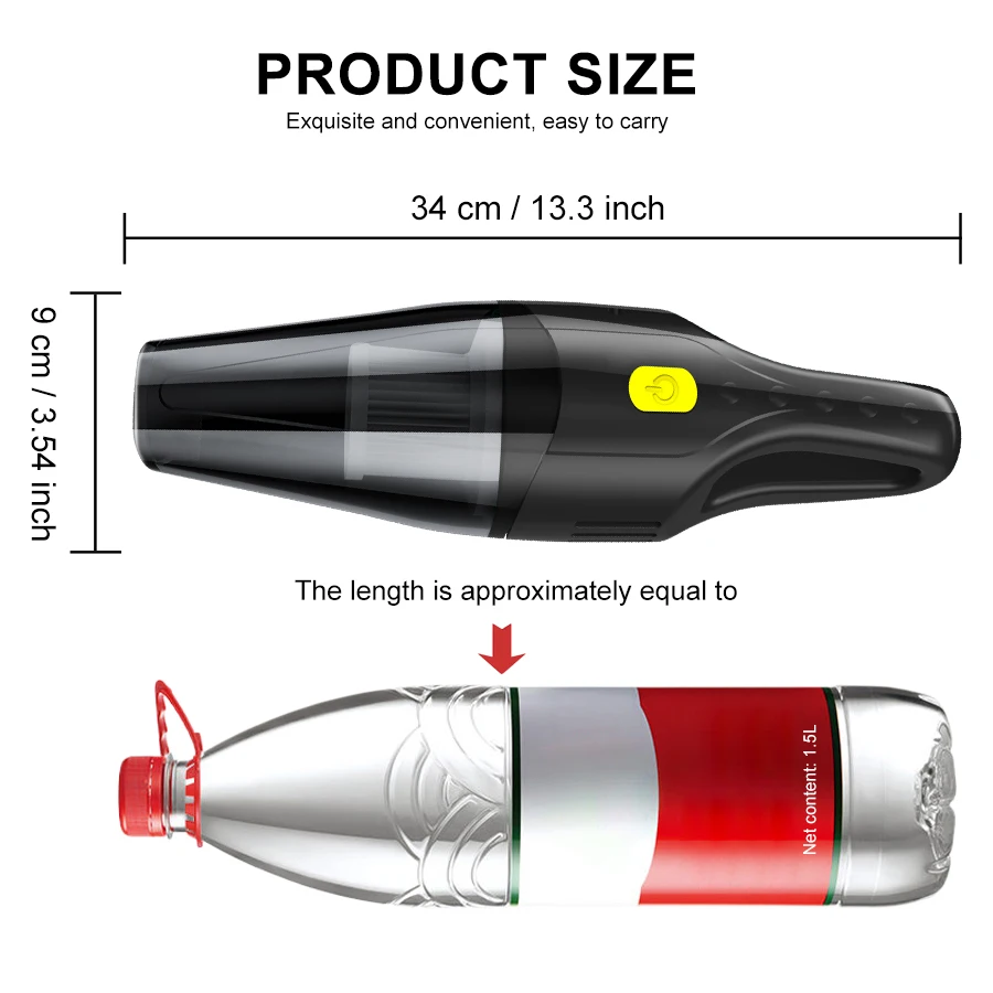 BELIBUY ABS Handheld household vacuum cleaner, rechargeable and portable, dual-use wireless vacuum cleaner for home and car