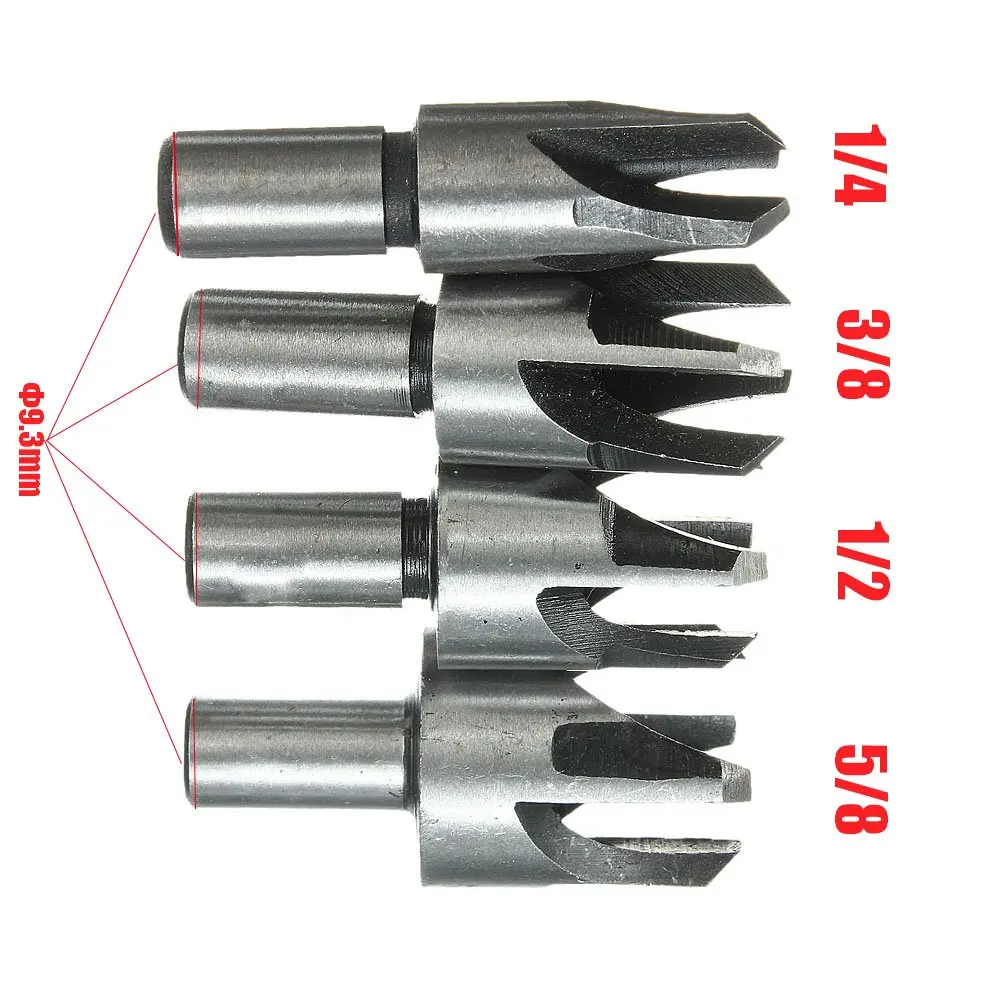 8 Uds HSS tipo garra cónica cortador de madera brocas 5/8 "1/2" 3/8 "1/4 "broca de corcho para carpintería cónica recta y cónica