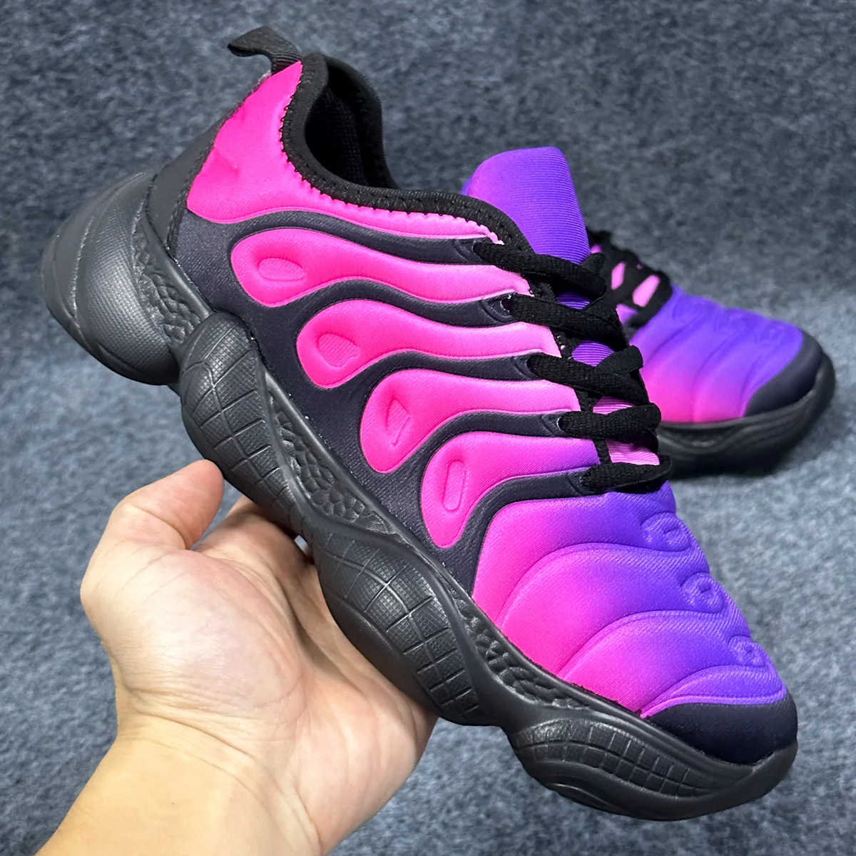 New Candy Color Men Transparent Bottom Sneakers Running Shoes Women Hiking Shoes Couple Autumn Rainbow Sports Shoes wholesale