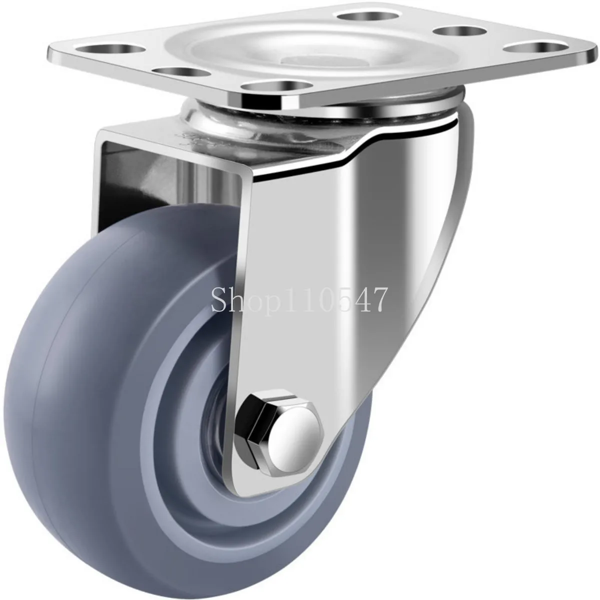 304 Stainless Steel Swivel Casters 1.5/2/3/4/5 Inches TPR Silent Rubber Wheels Waterproof Rustproof Furniture Casters Hand Truck