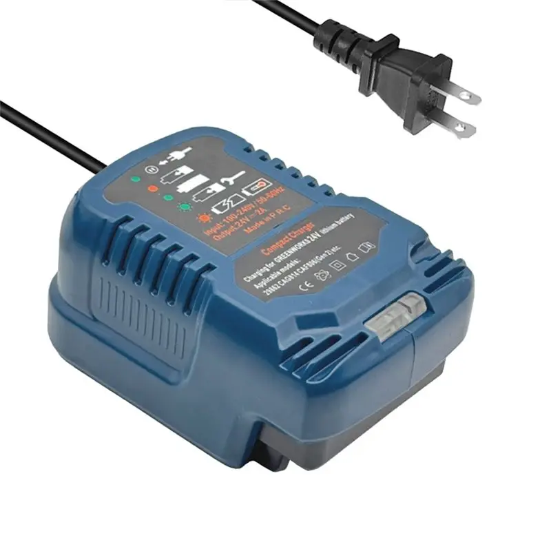 ABNL Mini Compact Charging Device For Greenworks 24V Lithium Battery US Plug- Works Models 29862 CAG814 CAF806(Gen 2), E