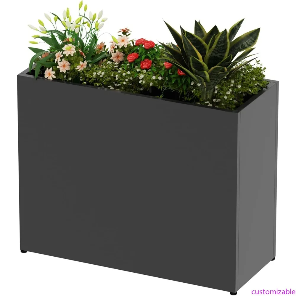 

Sturdy 36L Outdoor Metal Planter - Black Elevated Garden Bed for Rust-Resistant Steel Patio and Yard Flowers