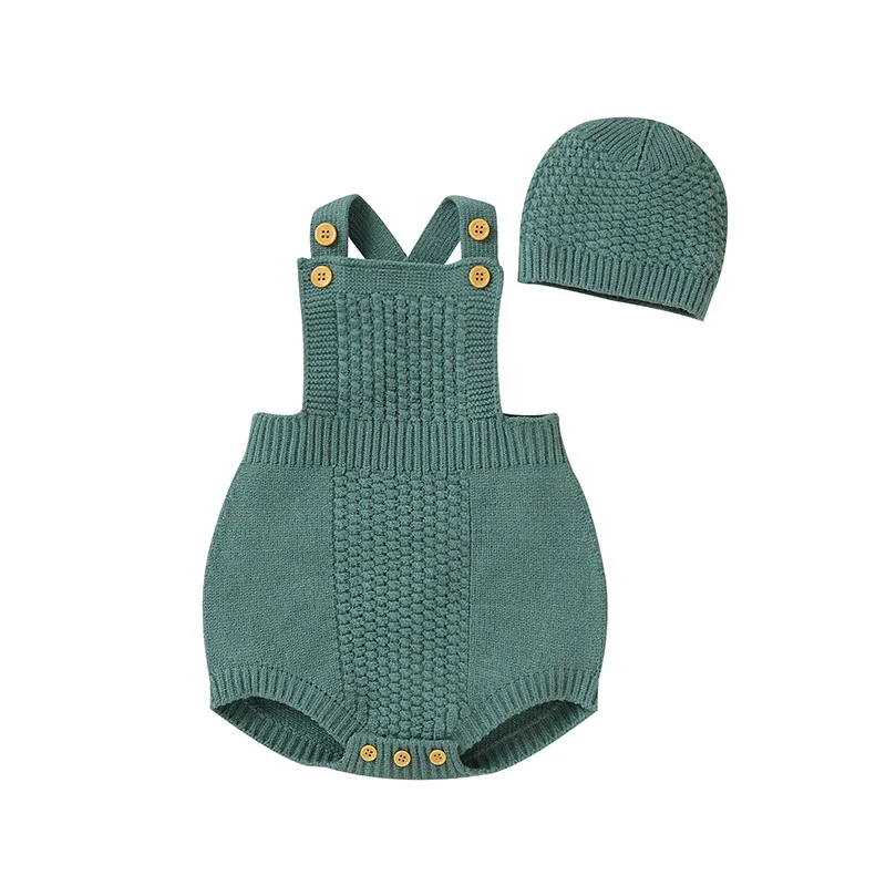 Onesie Jumpsuits Hats Outfits Sets Children Outwear Playsuits Newborn Girl Boy Bodysuits Sleeveless Knitting Infant Unisex Strap