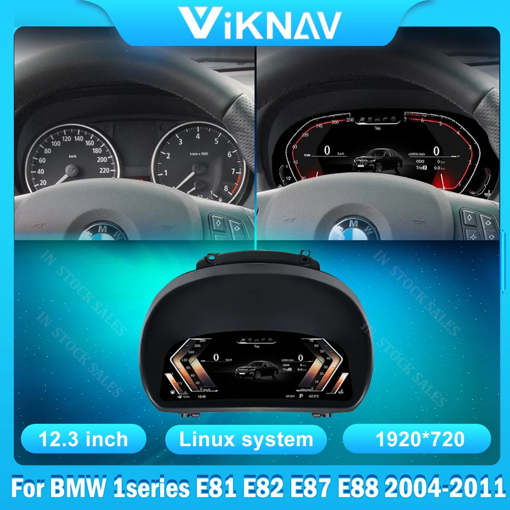 

12,3 дюймовая Автомобильная приборная панель для BMW 1 серии E81 E82 E87 E88 2004-2011 сменный кластер инструментов linux цифровой экран